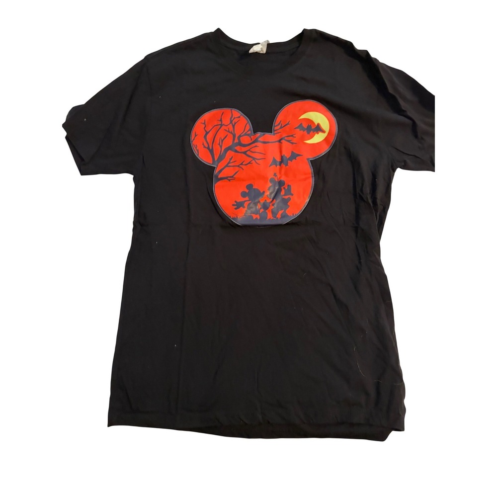 Mickey Mouse Halloween T-Shirt Spooky Graphic Black L